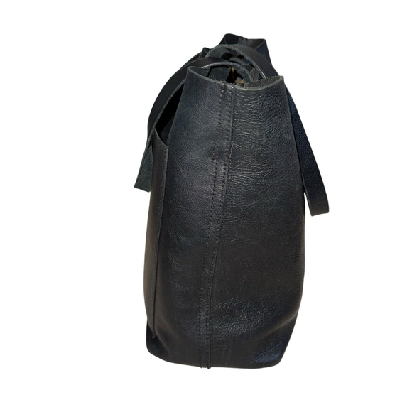 Madewell The Zip-Top Medium Transport Tote Black Leather MISSING LONG STRAP - Picture 5 of 14
